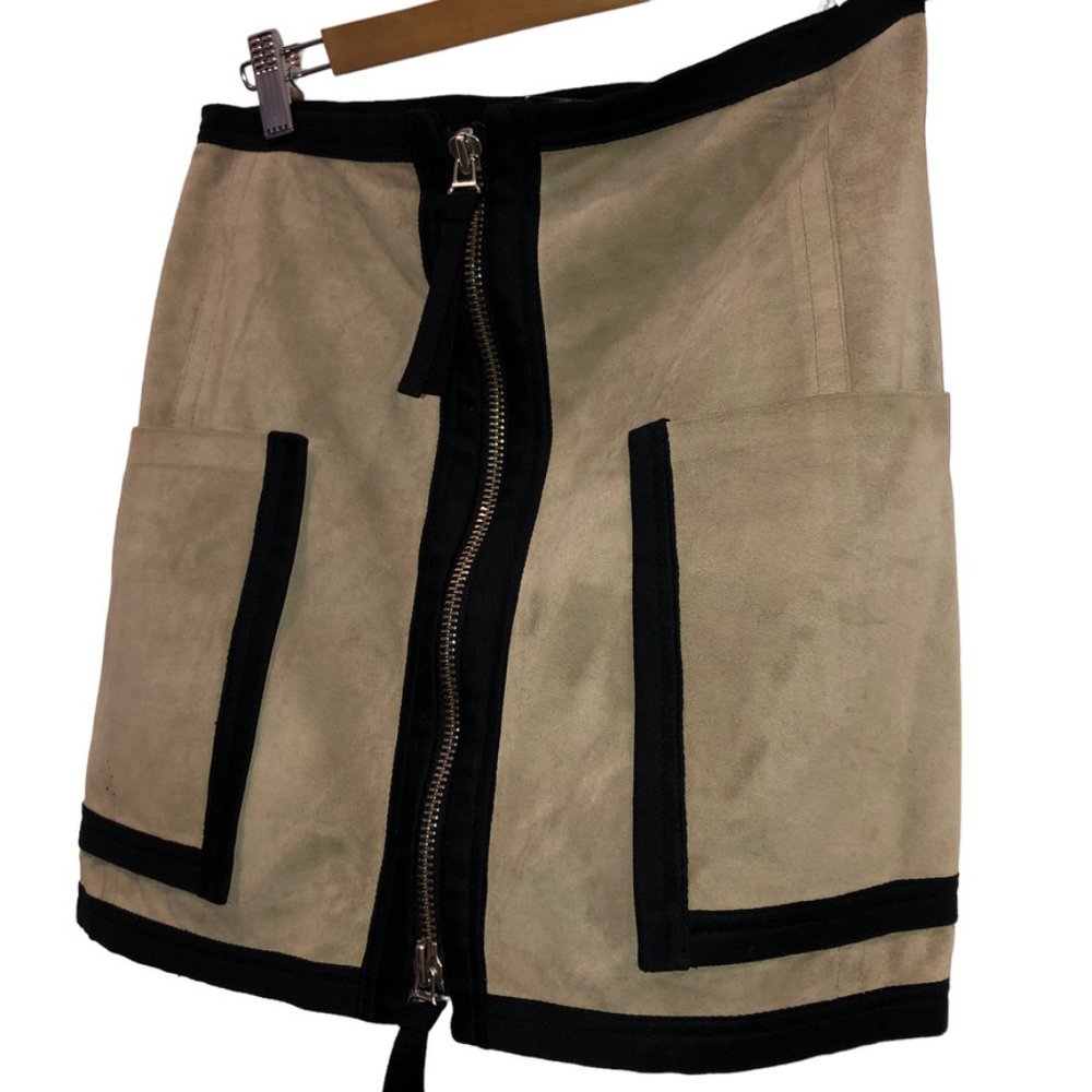 Marni khaki black SUEDE real LEATHER mini skirt 38 ITA… - Picture 4 of 4